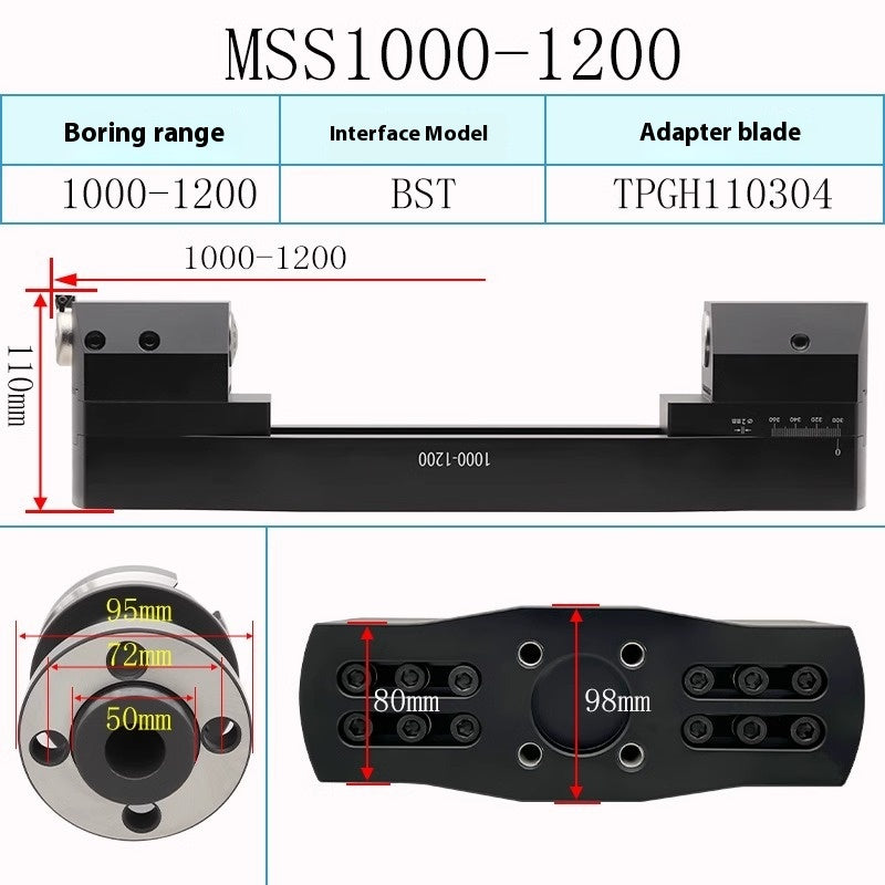 1074-Machining Center Adjustable Heavy Duty Large Bore Fine Adjustment Fine Boring Bars 200-1200 Bridge Type BST Boring Bars BT50 Shandong Denso Pricision Tools Co.,Ltd.